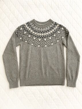 Sunice Stormpack Grey Fair Isle Nordic Sweater Women’s Medium